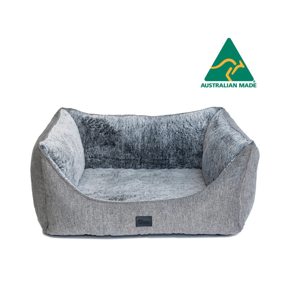 Superior Pet Goods Orthopaedic Dog Bed High Side Hideout Artic Faux Fur Small Grey 87cm — image 2