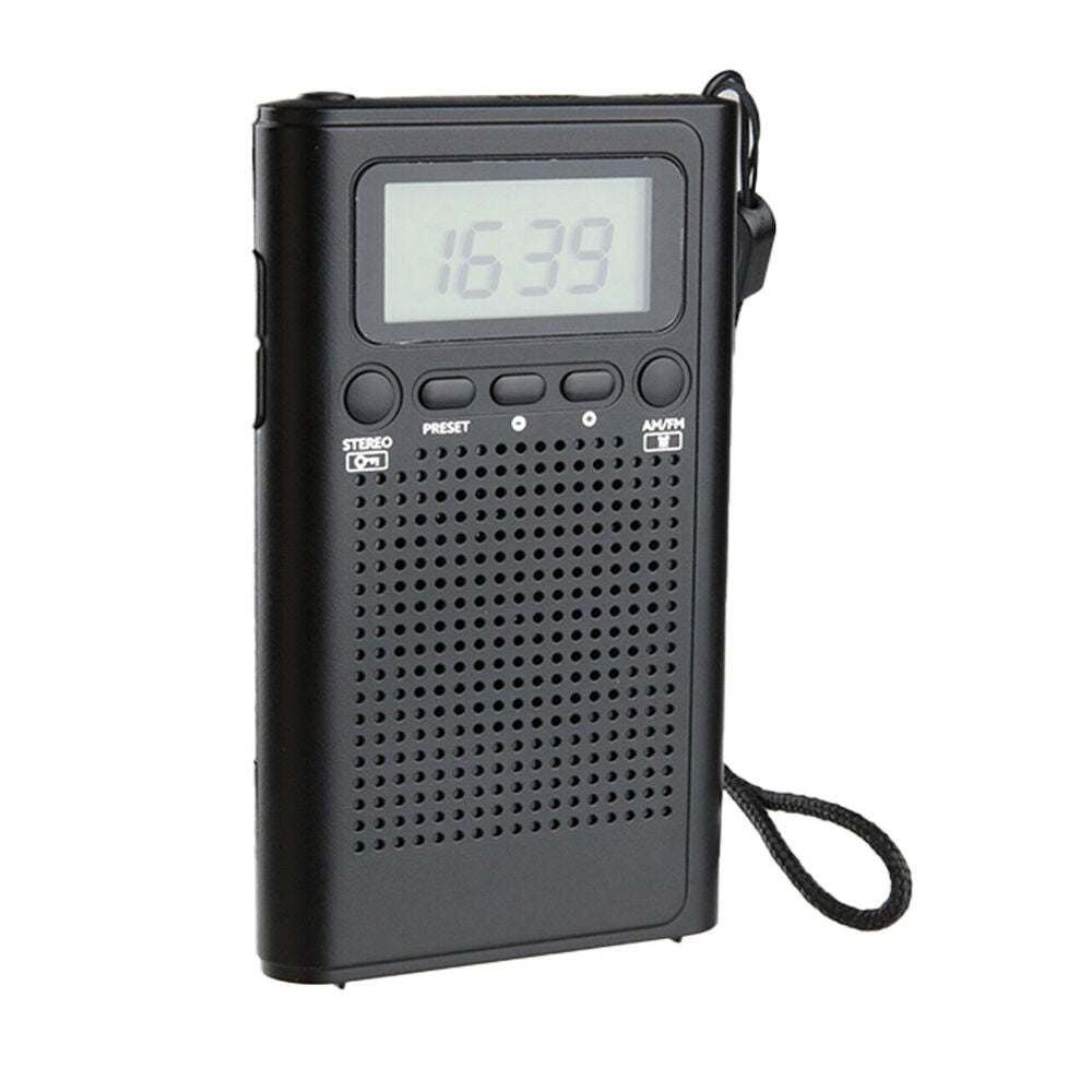 Laser 3.5mm Plug AM/FM Travel Pocket Compact Radio w/ LCD & Speaker Lightweight — image 2