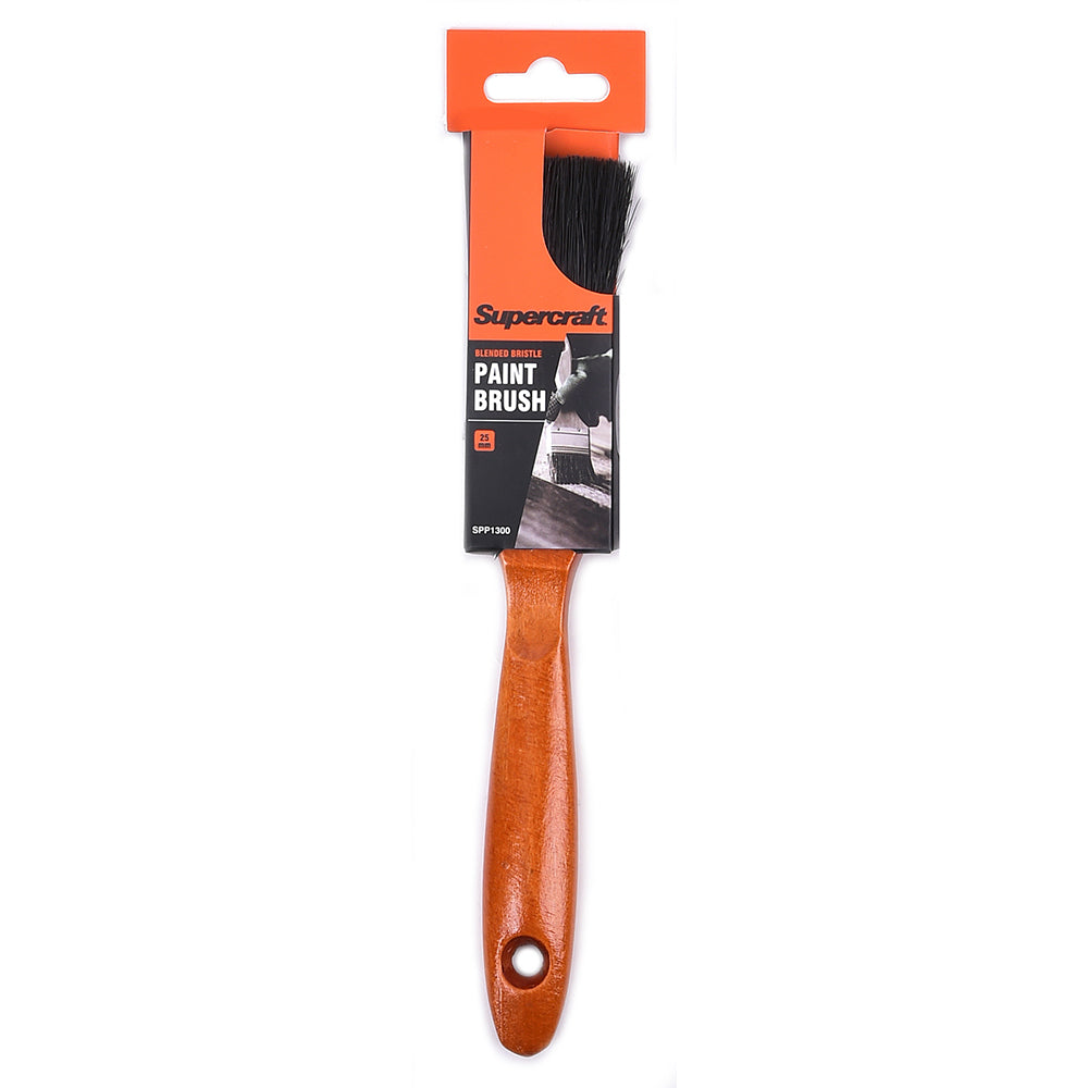 Supercraft House Paint Brush 25mm With Wooden Handle Grip Home Improvement (6 Pack) — image 2