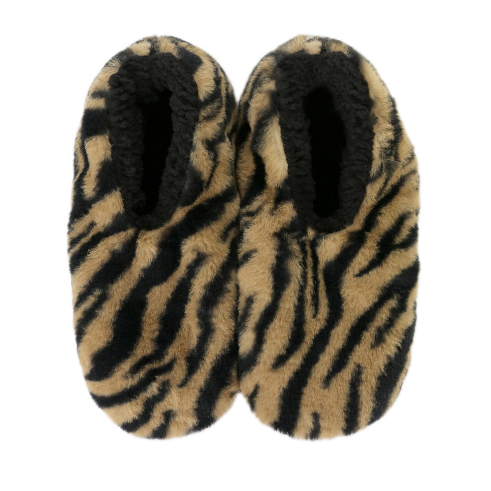 Splosh SnuggUps Women's Tiger Print Soft Slippers Caramel