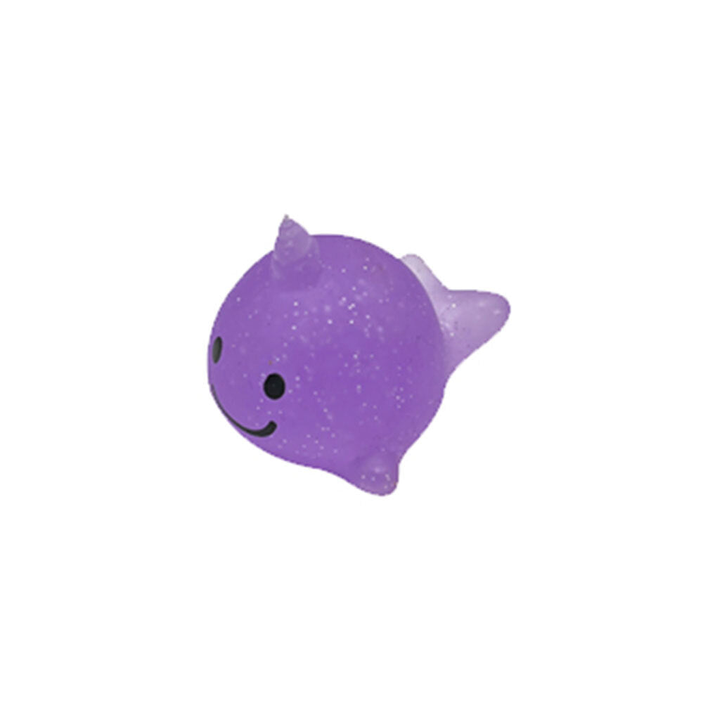 Bensons Glitter Gummy Narwhal Kids/Childrens Squeezy Animal Toy 5cm 6y+ Asstd — image 2