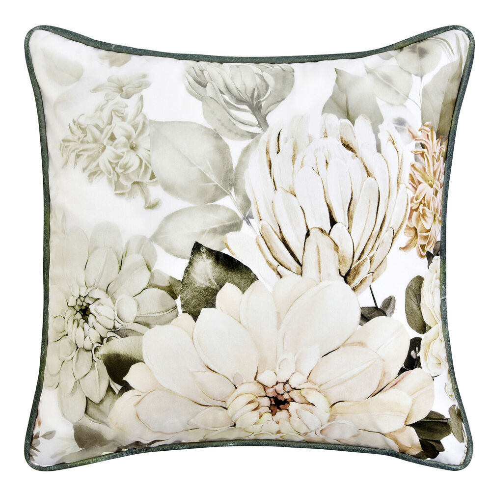 Bianca Giselle 43x43cm Polyester Velvet Cushion Throw Pillow Square White