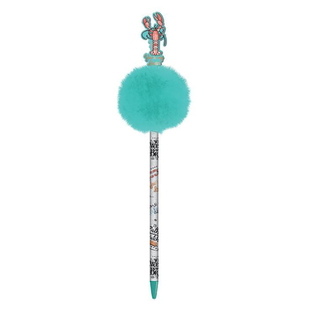 Friends Branded Marl Blue Coloured Novelty Pom Pom Pen School/Office Stationery