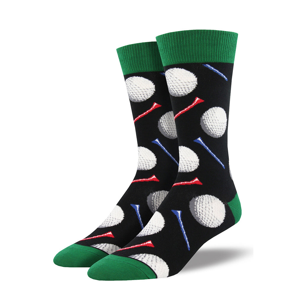 Socksmith Mens Novelty Wear Trendy Comfort Socks Tee It Up Black One Size
