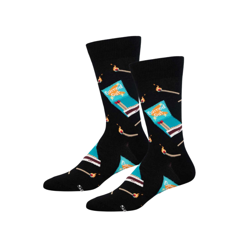 Socksmith Mens Novelty Casual Trendy Comfort Socks I’m Burnt Out One Size (2 Pack)