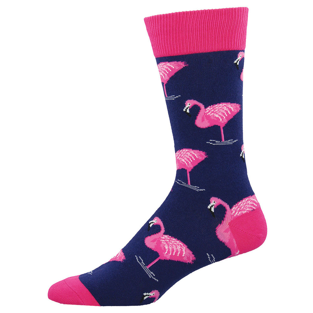 Socksmith Mens Novelty Casual Wear Trendy Comfort Socks Flamingo Navy One Size