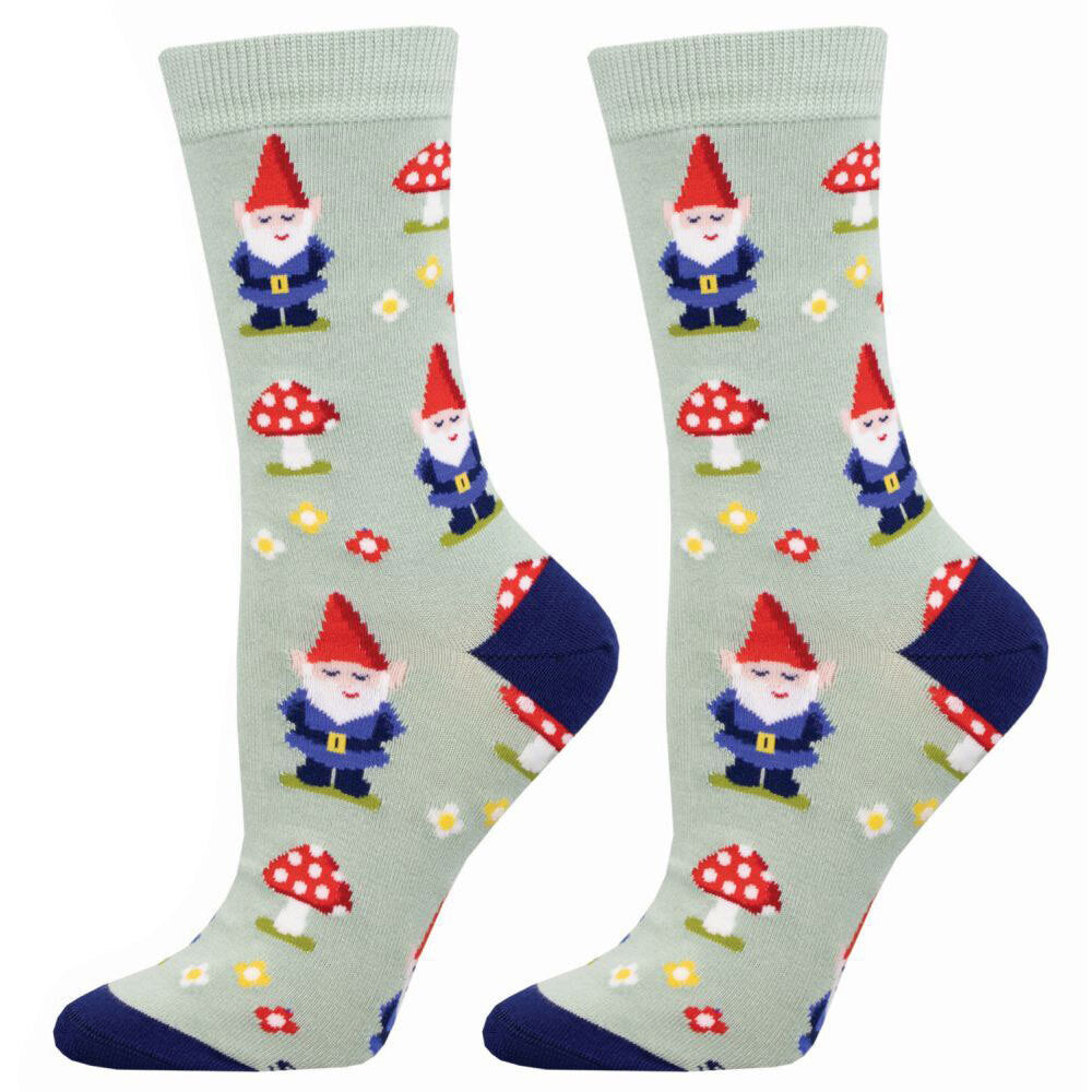 Socksmith Ladies Novelty Trendy Socks Bamboo Gnome More Mushrooms One Size (2 Pack)