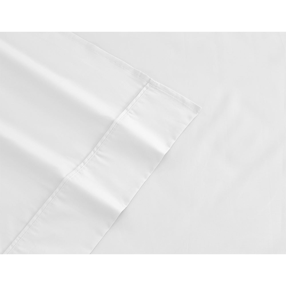 Ardor King Single Bed Fitted Sheet Set w/ Pillowcase 1000TC Cotton Rich White — image 2