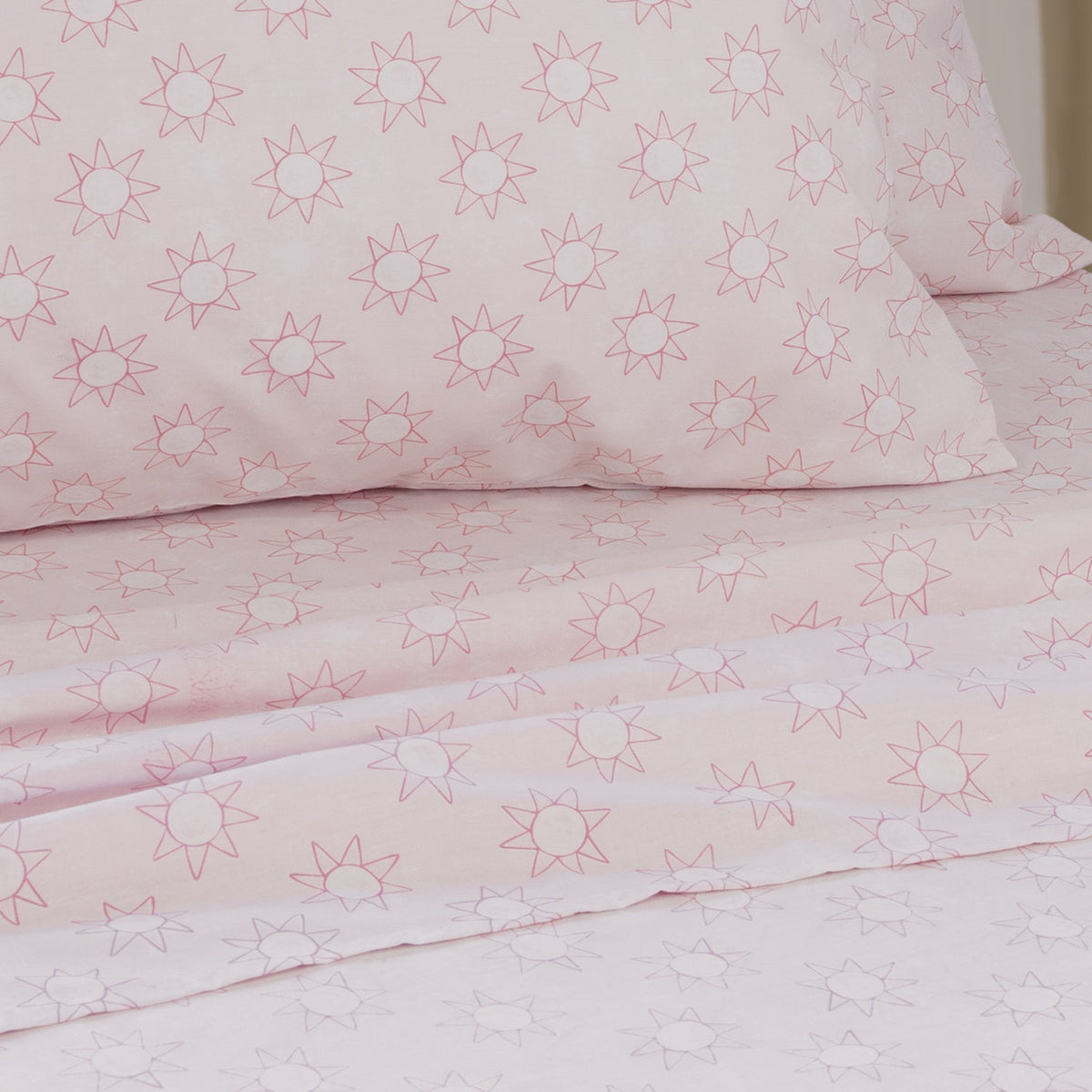 Jelly Bean Kids Suns Single Bed Sheet Set w/ Pillowcase Home Bedding Cover Pink — image 2