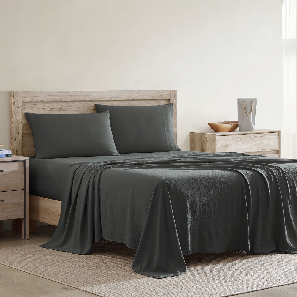 Ardor Boudoir King Single Waterproof Bed Sheet w/ Pillowcase Set Charcoal