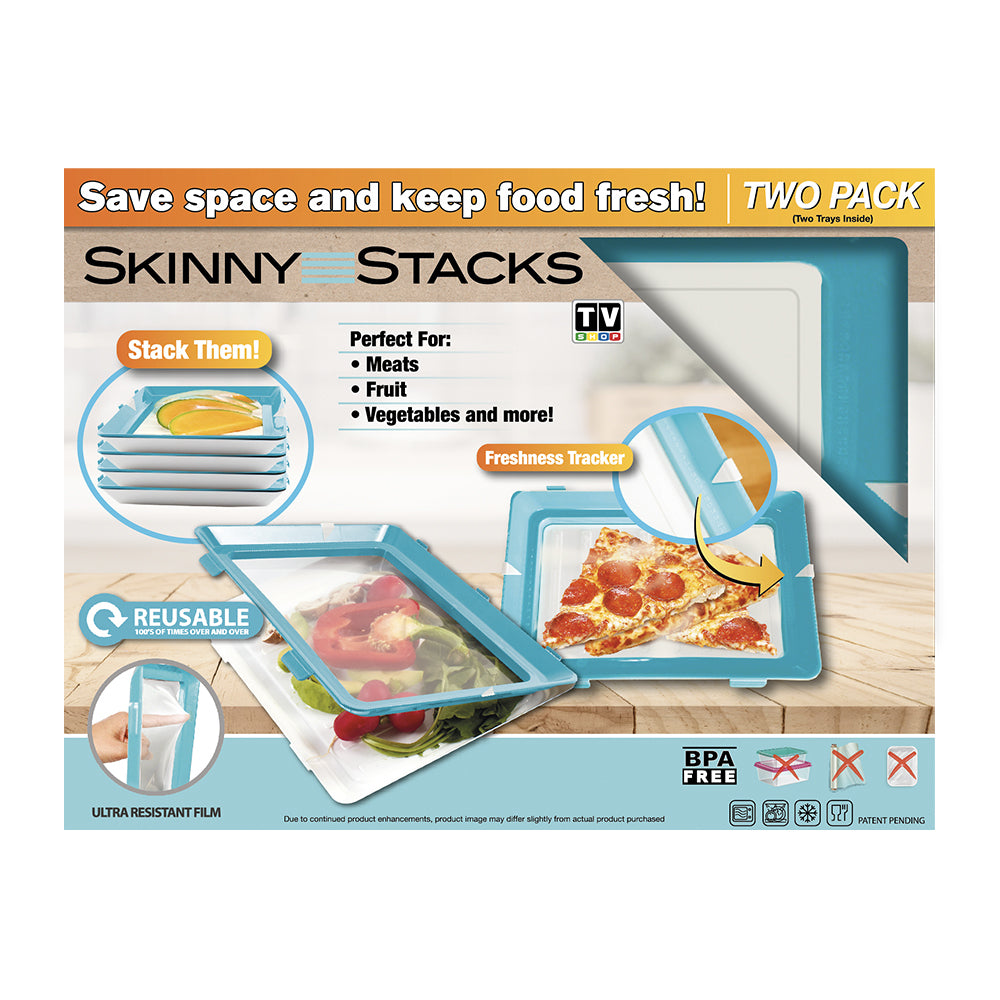 Skinny Stacks Reusable Food Storage Trays (2 Pieces)