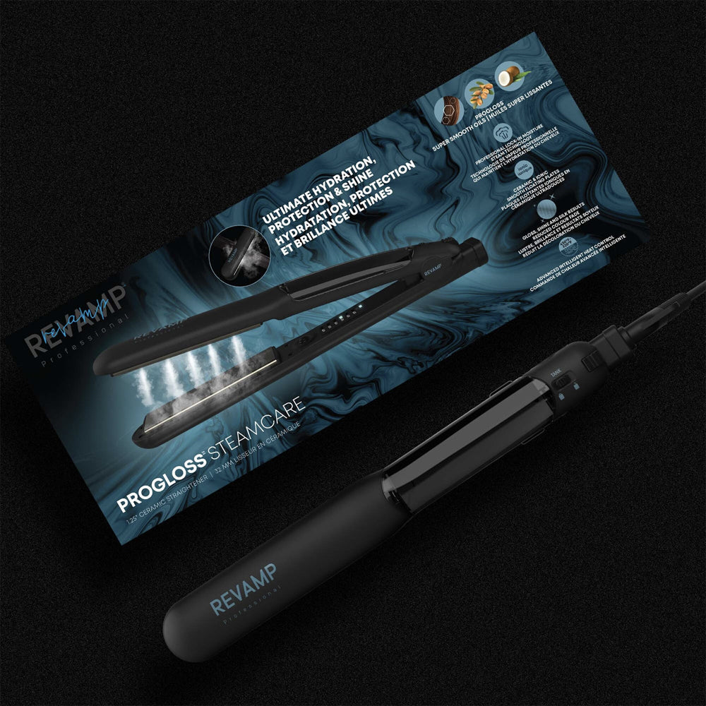 Revamp Professional Hair Progloss Steamcare Ceramic Straightener Styling Tool — image 2