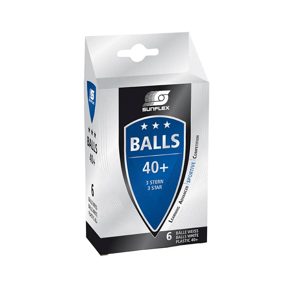 Sunflex 3 Star 40+ Rating Plastic Table Tennis Balls for Home/Office Play (6 Pack)