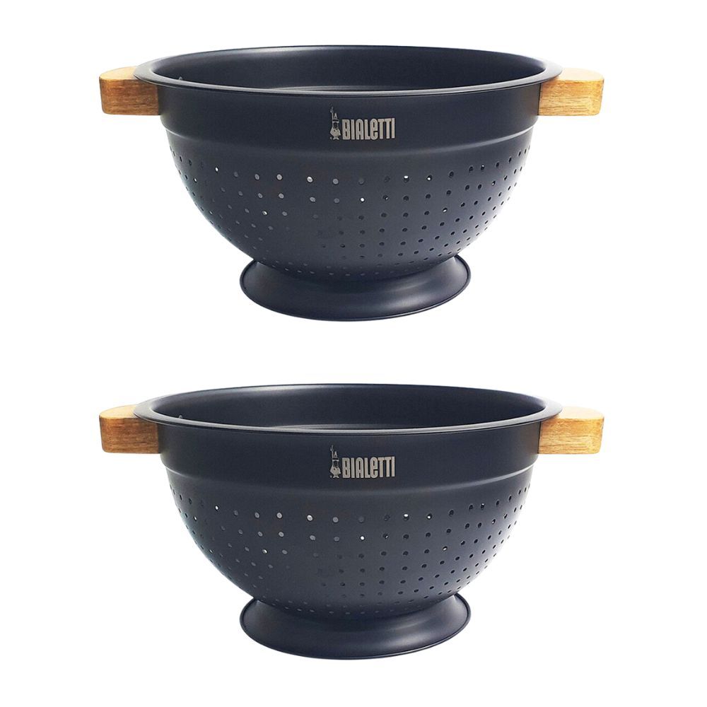 Bialetti St. Clare Colander Non Stick Coated Stainless Steel Serveware Black (2 Pack)