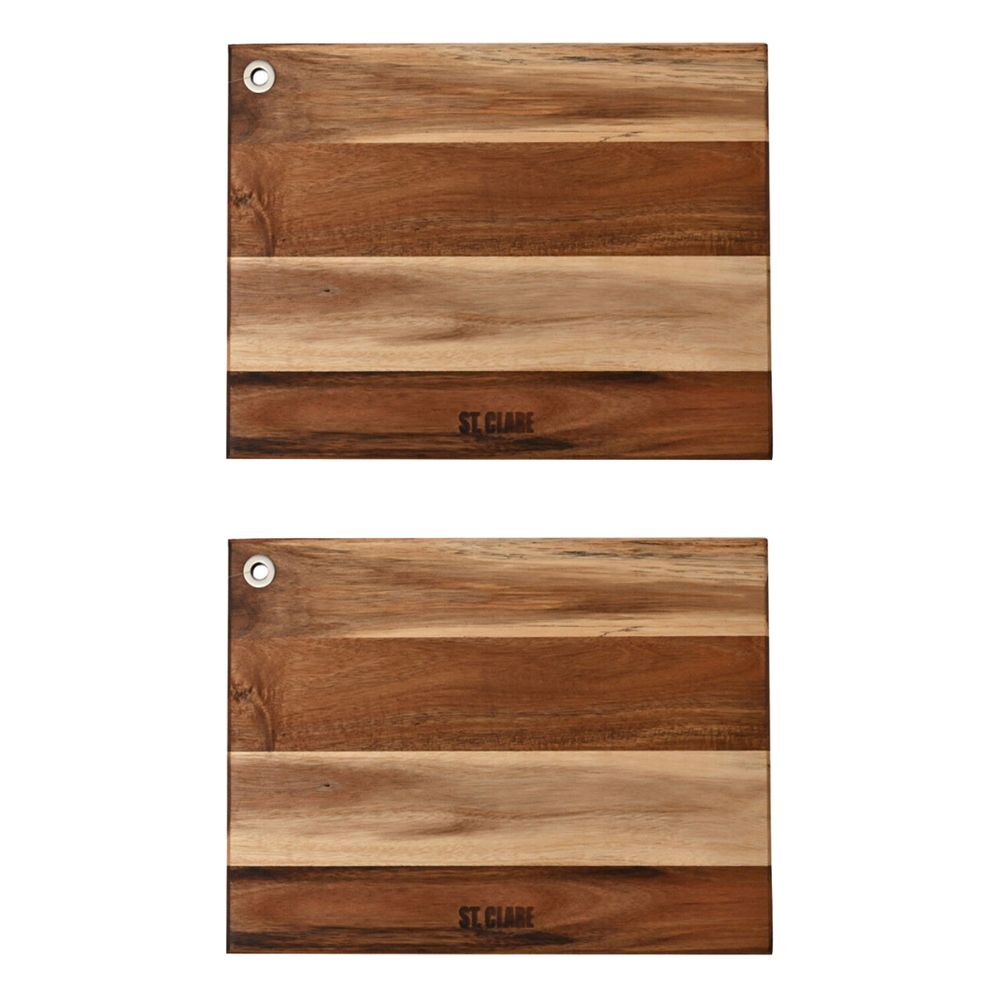 ST. Claire Acacia Chopping Board Home Kitchen Cutting Block 40x30x1.25cm (2 Pack)