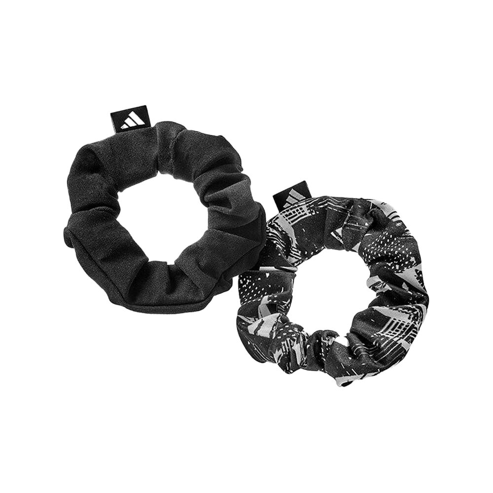 Adidas Hair Scrunchies Premium Hold & Comfort Everyday Activity Sport Black (2 Pack)