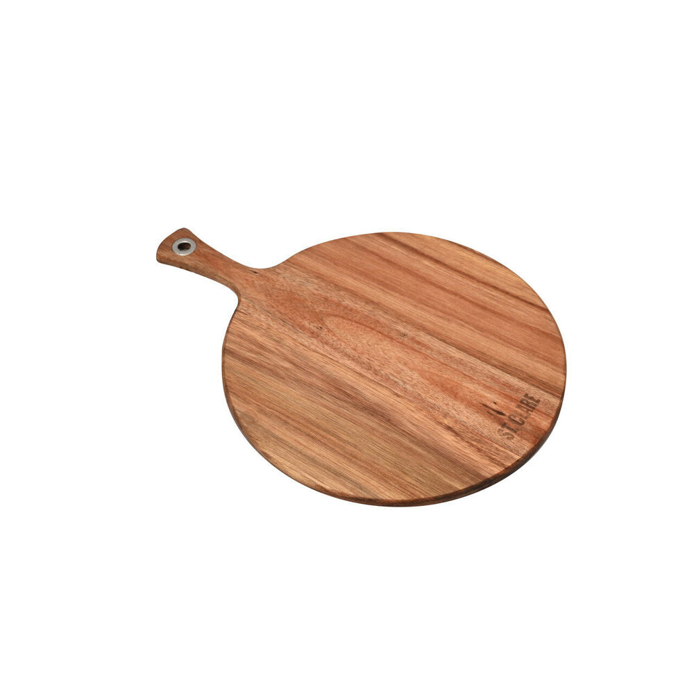 ST. Claire Acacia Round Paddle Board Cutting Serving Wooden Serveware 52x40cm