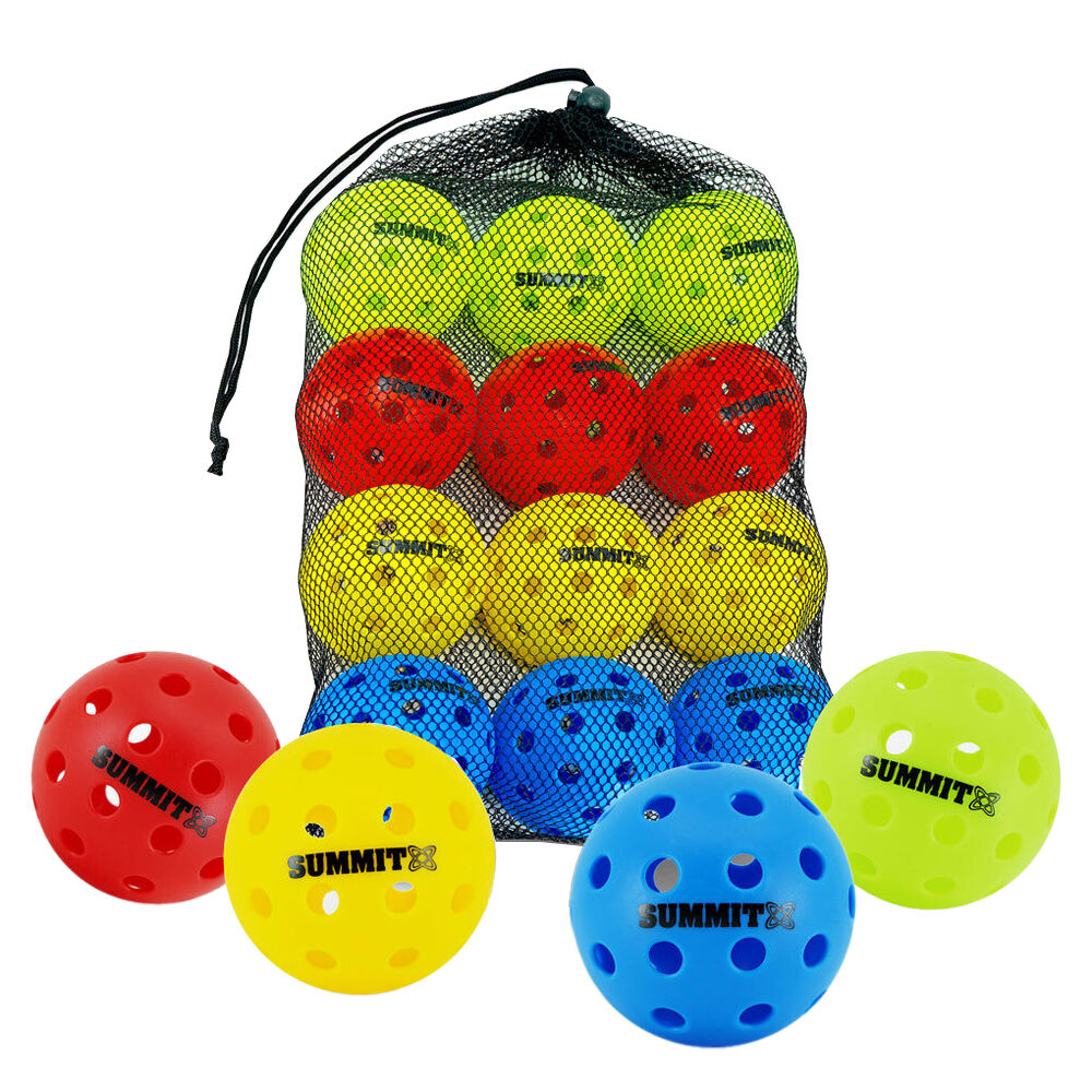 Summit Global Summit Outdoor Pickleball Balls 40 Hole Wind Resistant Design Multicolour (12 Pack)