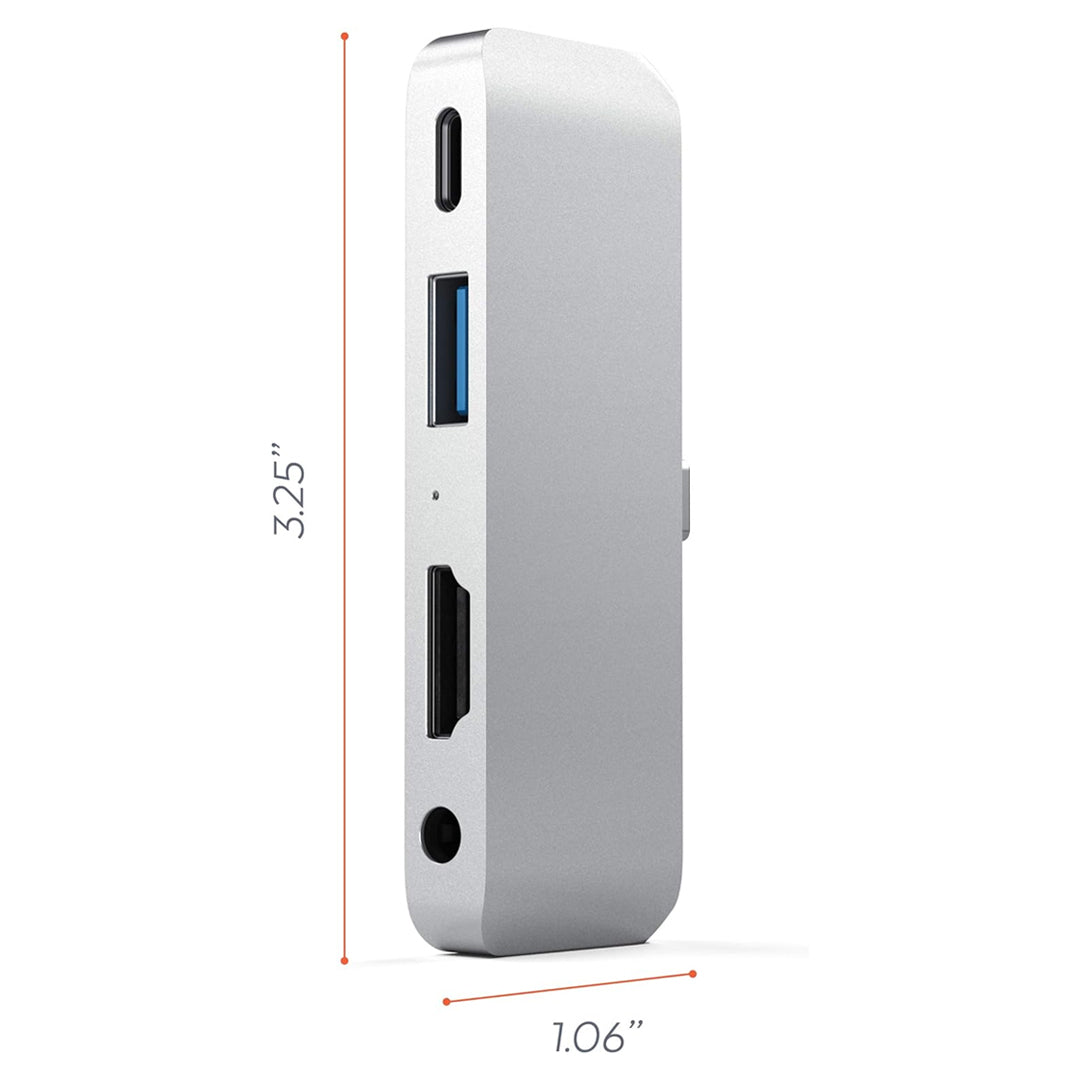 Satechi USB-C Mobile Pro Hub/Splitter w/USB-C/USB-A/HDMI/3.5 mm Jack Silver — image 2
