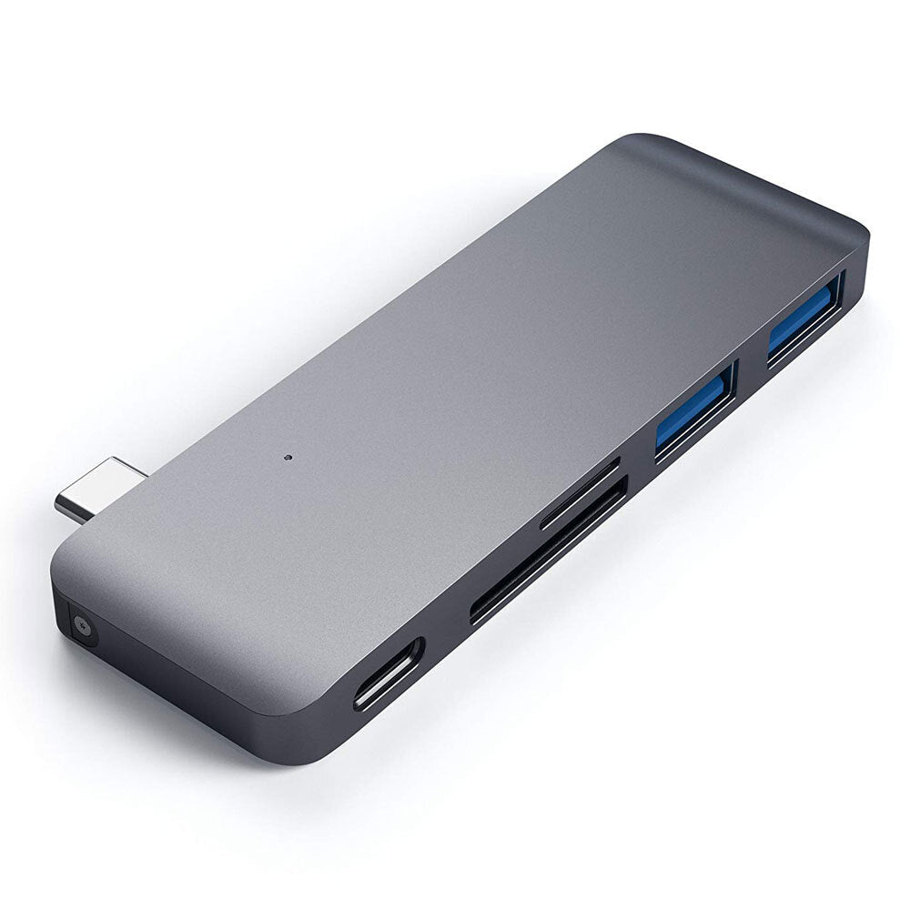Satechi USB-C Male Pass Through Hub w/Micro/SD Usb-c/usb-a Port/Slot Female Grey — image 2