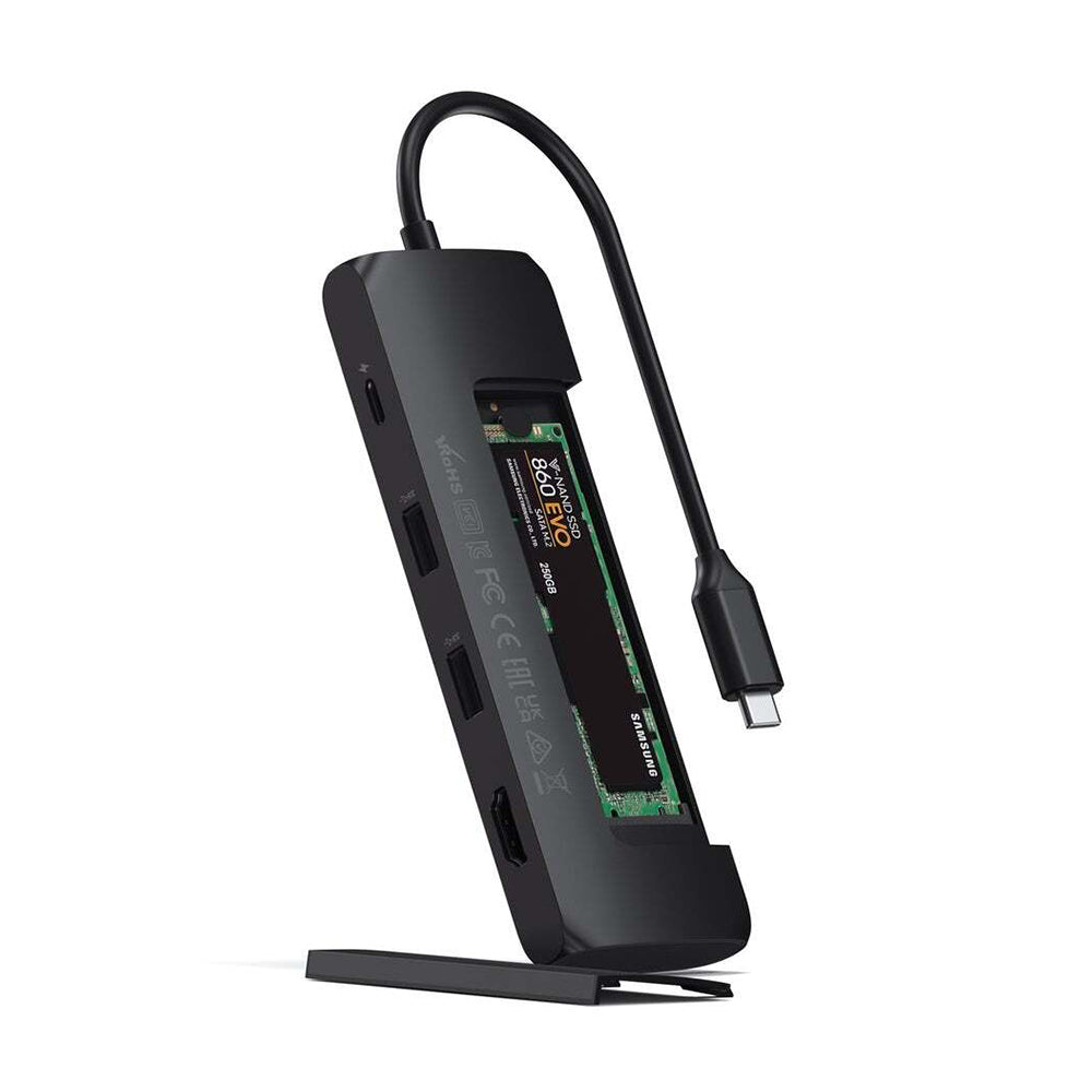 Satechi Hybrid Black USB-C Male To Female Multiport Hub Adapter w/ SSD Enclosure — image 2