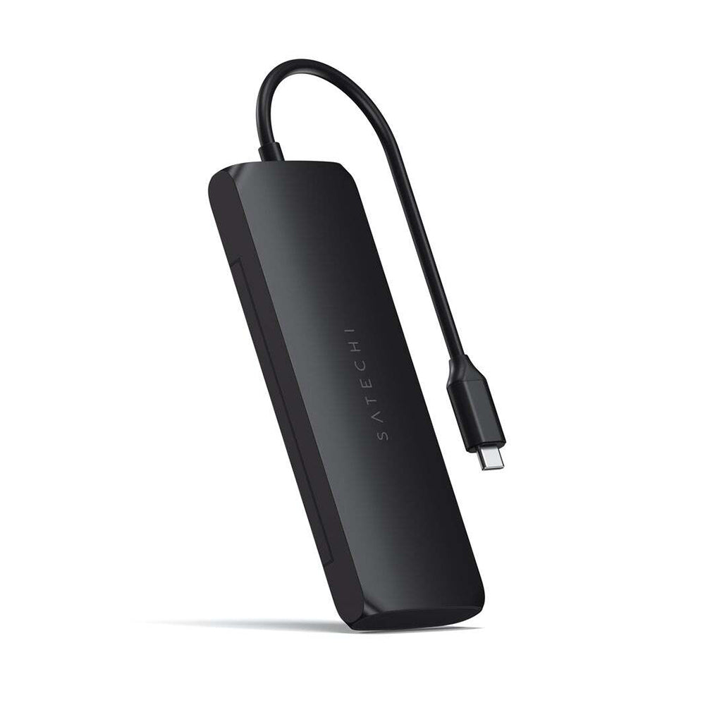 Satechi Hybrid Black USB-C Male To Female Multiport Hub Adapter w/ SSD Enclosure