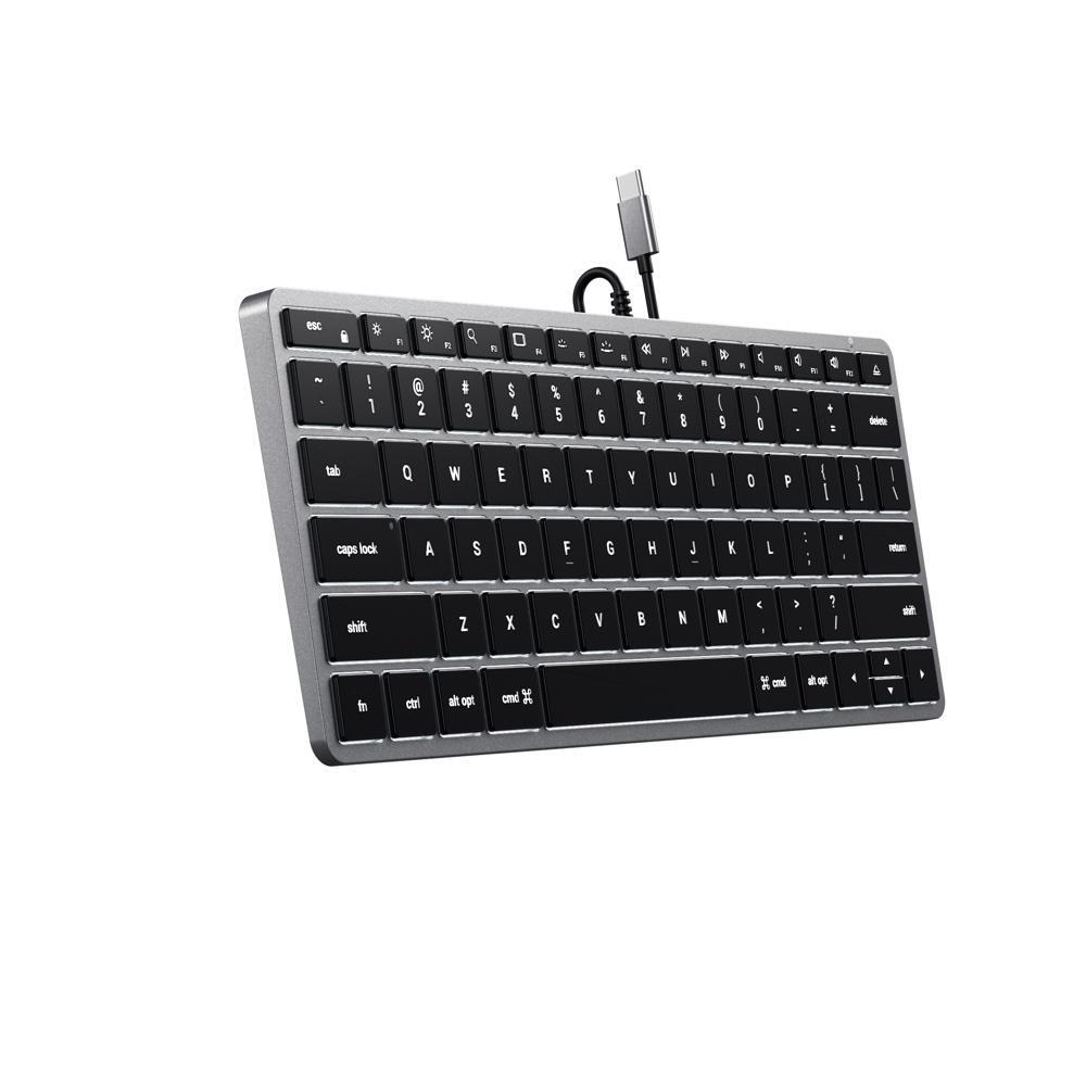 Satechi Slim W1 USB-C Wired Backlit Keyboard for iPad/iMac/MacBook Space Grey — image 2