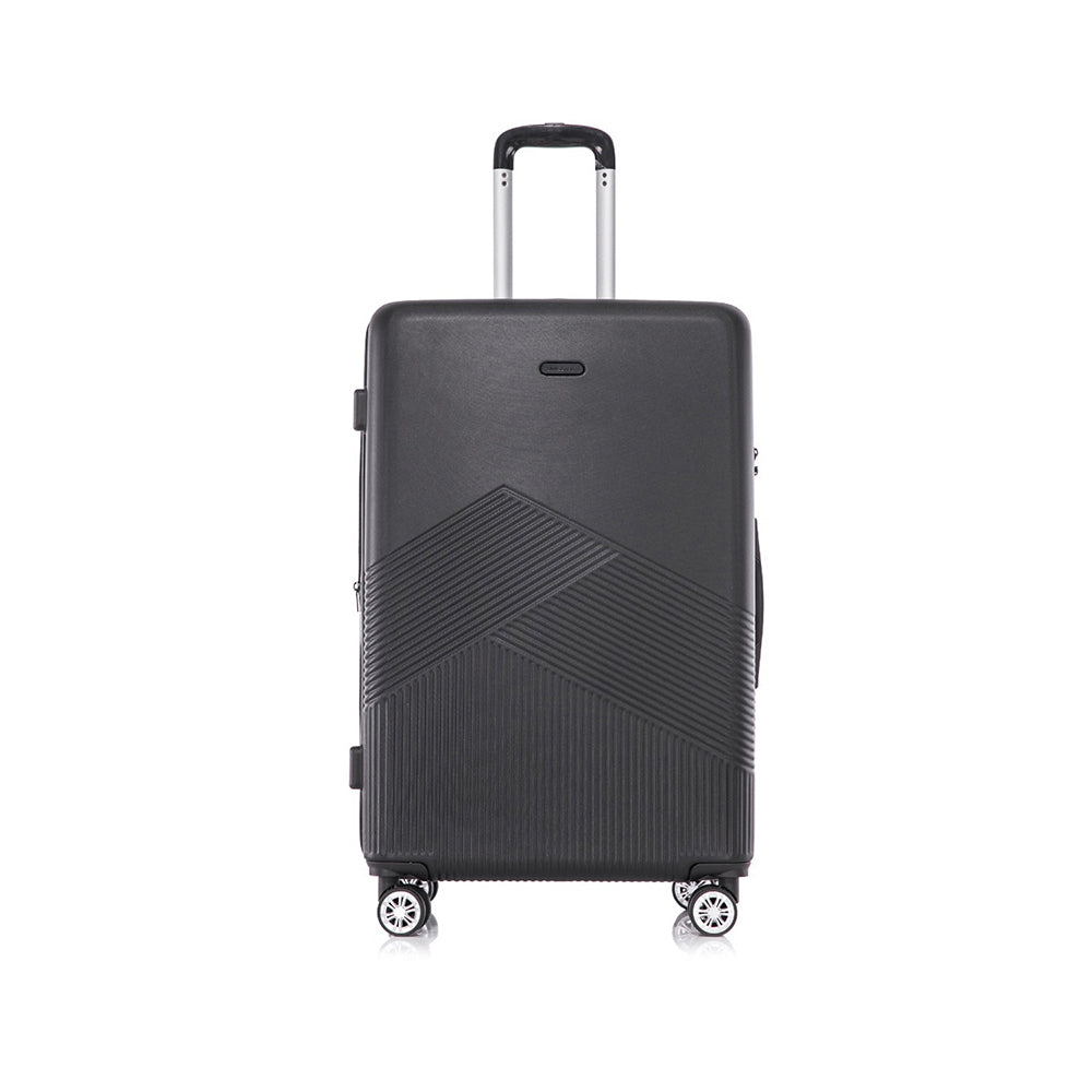 Swisstech Alpine 114L/76cm Checked Suitcase Luggage Travel Trolley Bag Black