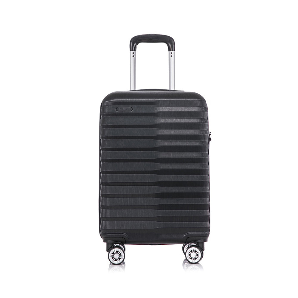 Swisstech Odyssey 43L/56cm Carry On Suitcase Luggage Travel Trolley Bag — Black