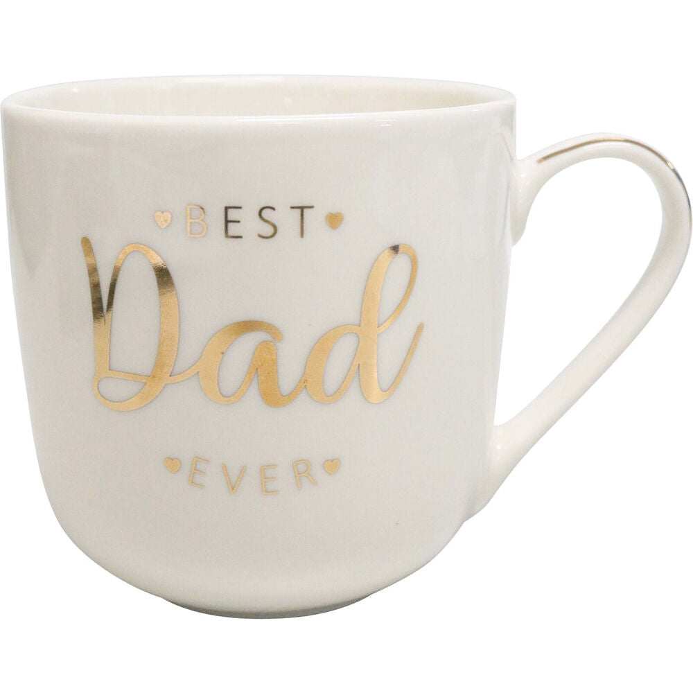 LVD 9.5x5x9.5cm White/Gold New Bone China Dad Gift Mug Drinking Cup