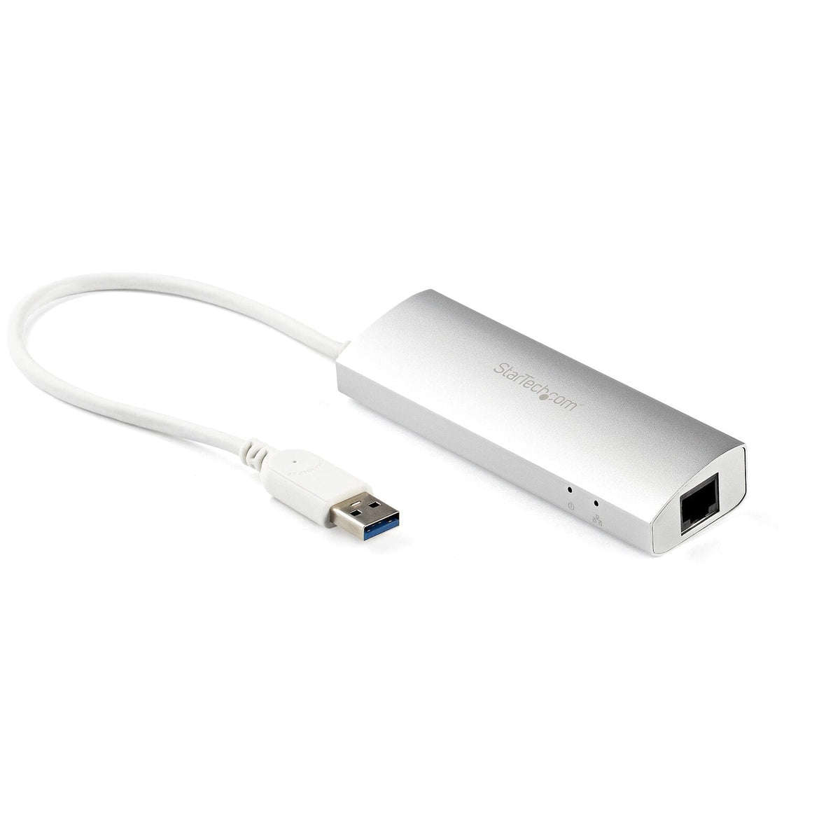 Star Tech 3Port USB Hub w/ Gigabit Network Adapter - Silver USB 3 Hub