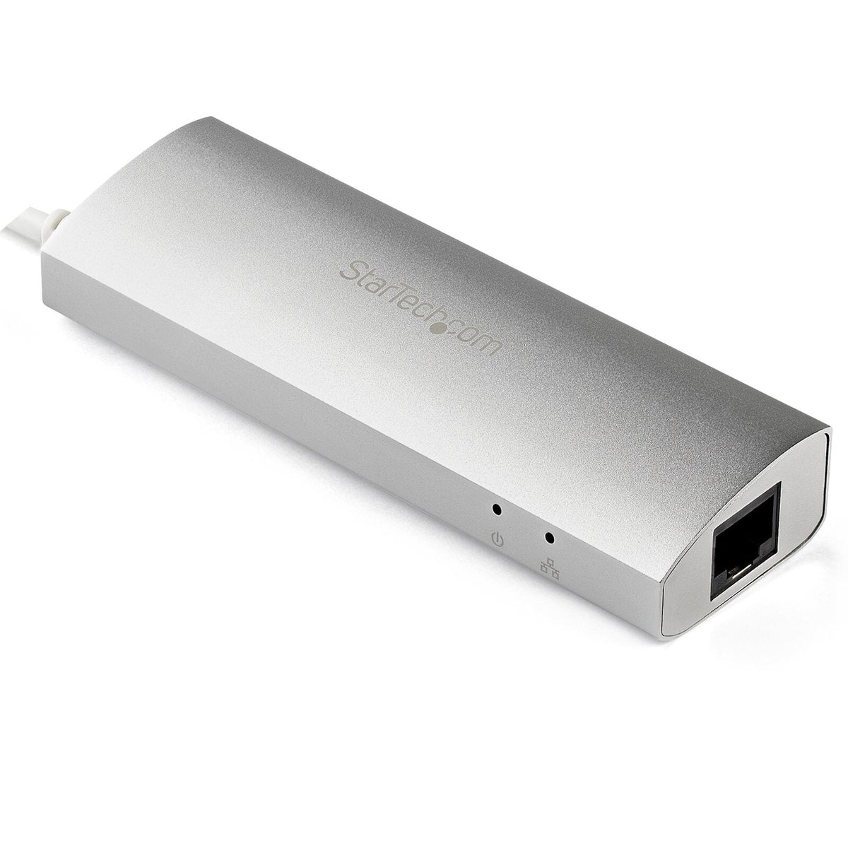 Star Tech 3Port USB Hub w/ Gigabit Network Adapter - Silver USB 3 Hub — image 2
