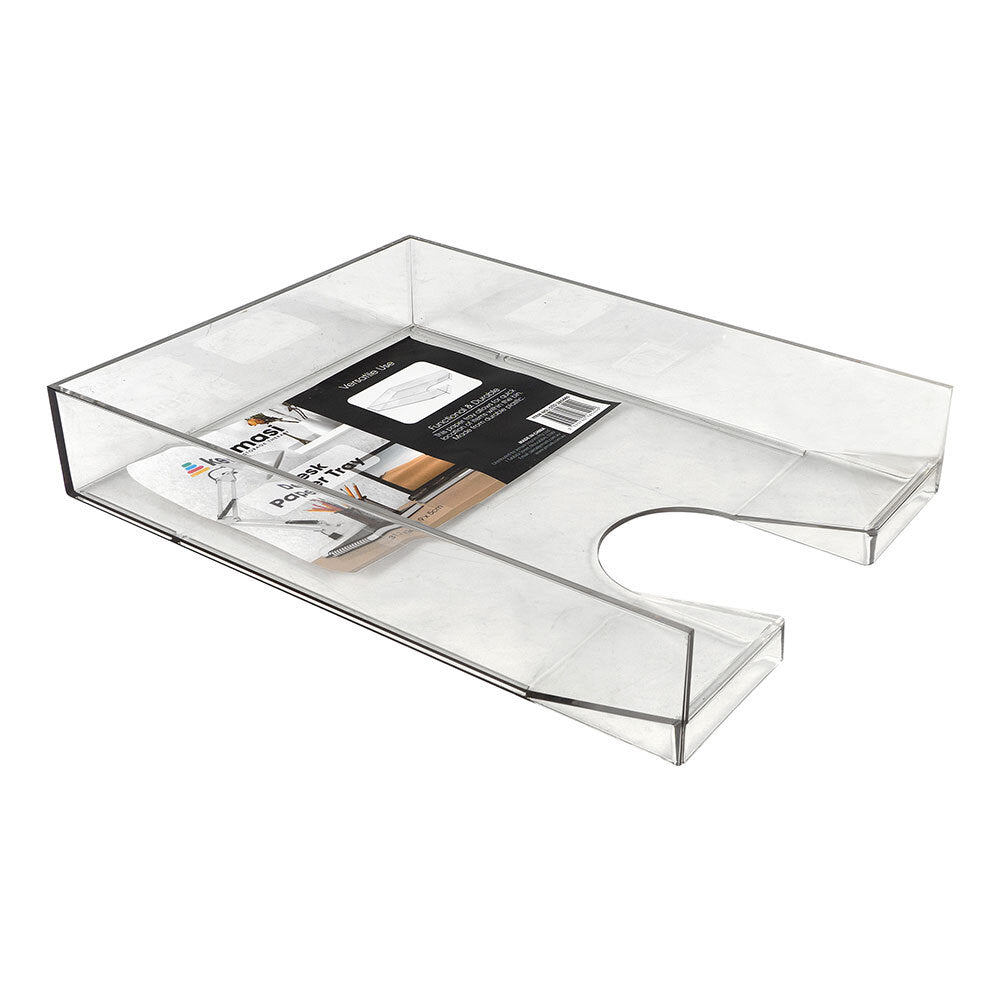 Kemasi Clear Home Study Office Desk Top Paper Holder Container Storage Tray