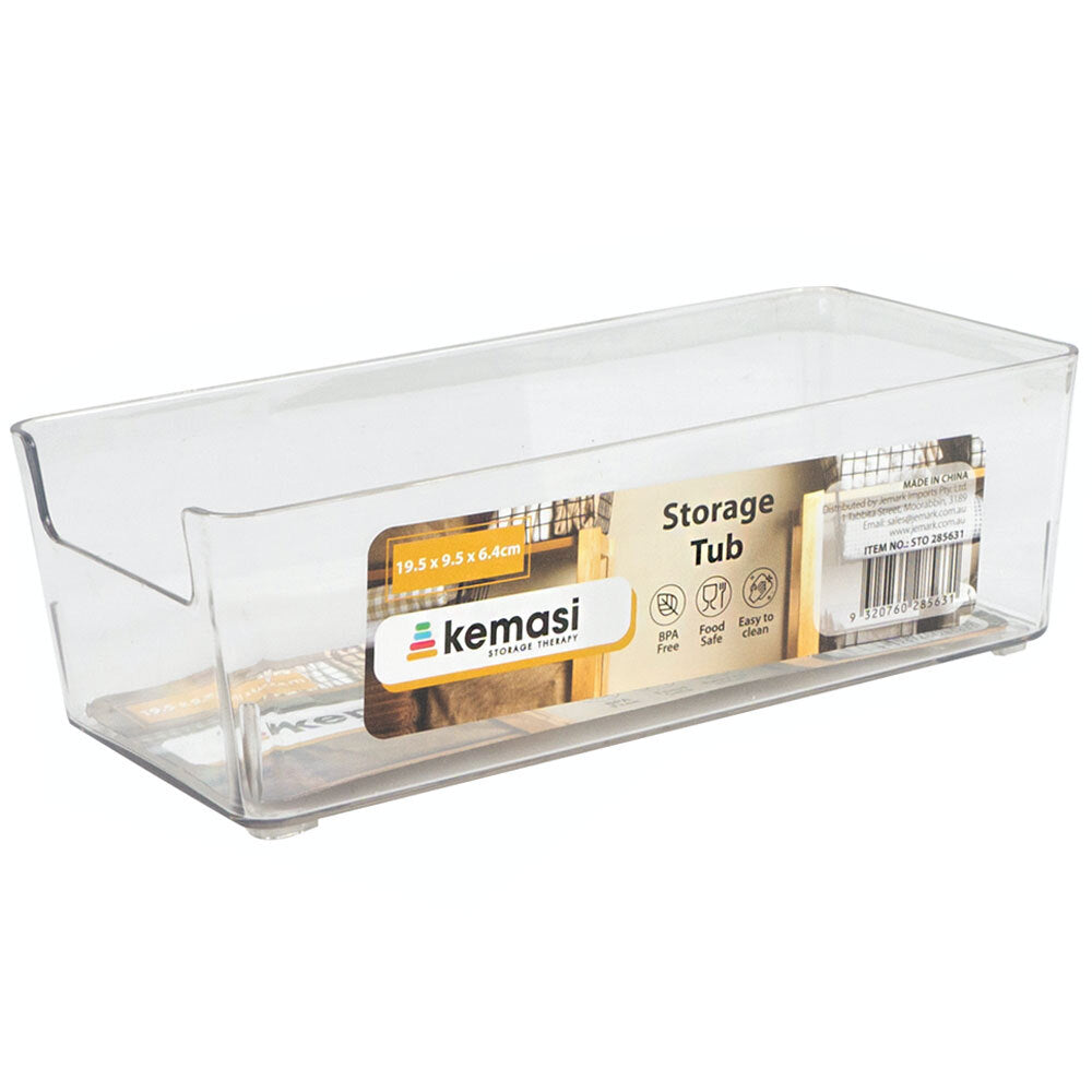 Kemasi Clear Pantry Storage Organisation Tub 19.5x9.5cm