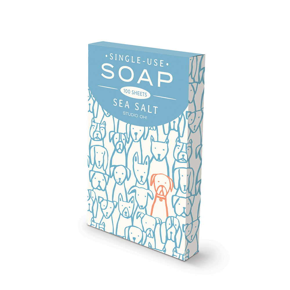 Studio OH Single Use Paper Soap Sheet Travel 8.2cm Puppy Pile/Sea Salt (100 Pieces)