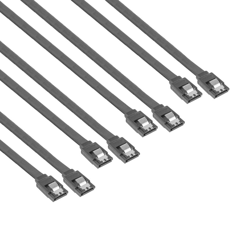 Cruxtec 50cm 180degree to 180degree SATA3 Cable For Hdd/ssd Connectors Black (4 Pack)
