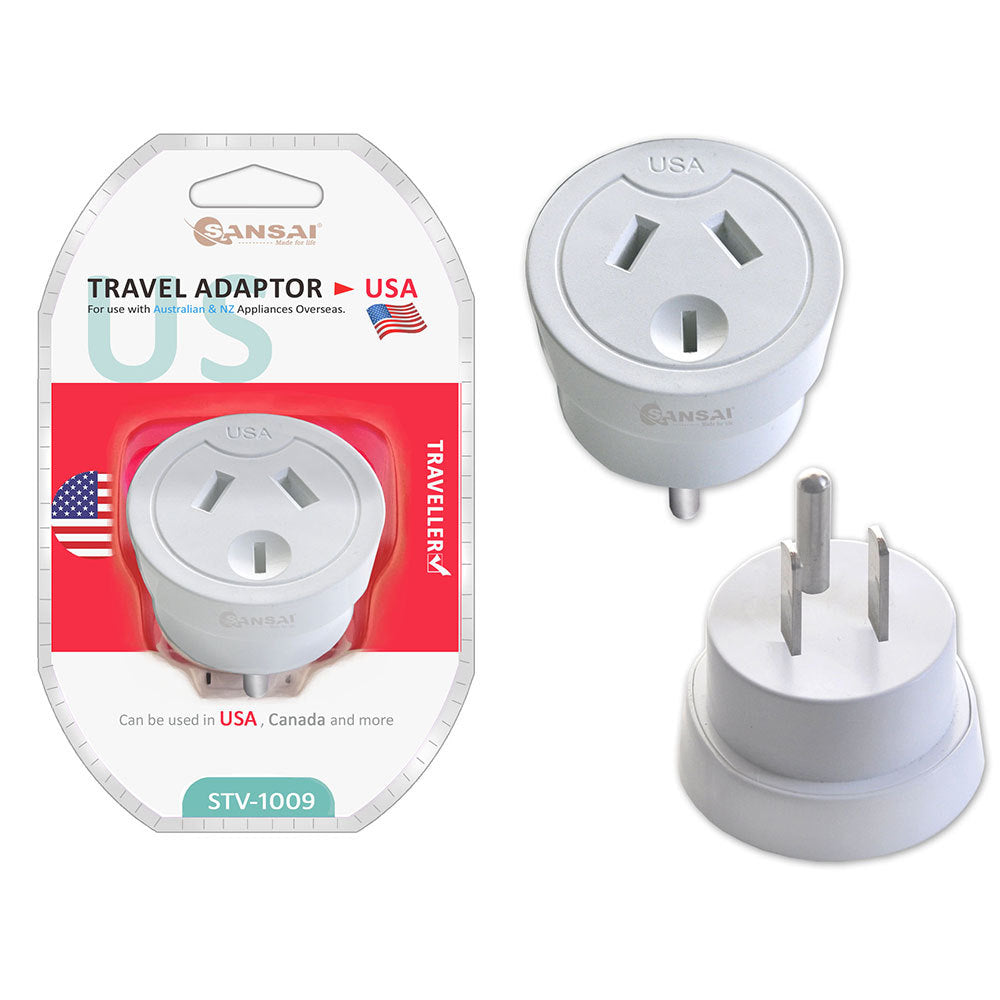 Sansai Australia/NZ Travel Adaptor STV-1009 240V f/ US/USA/Canada/Overseas (4 Pack) — image 2