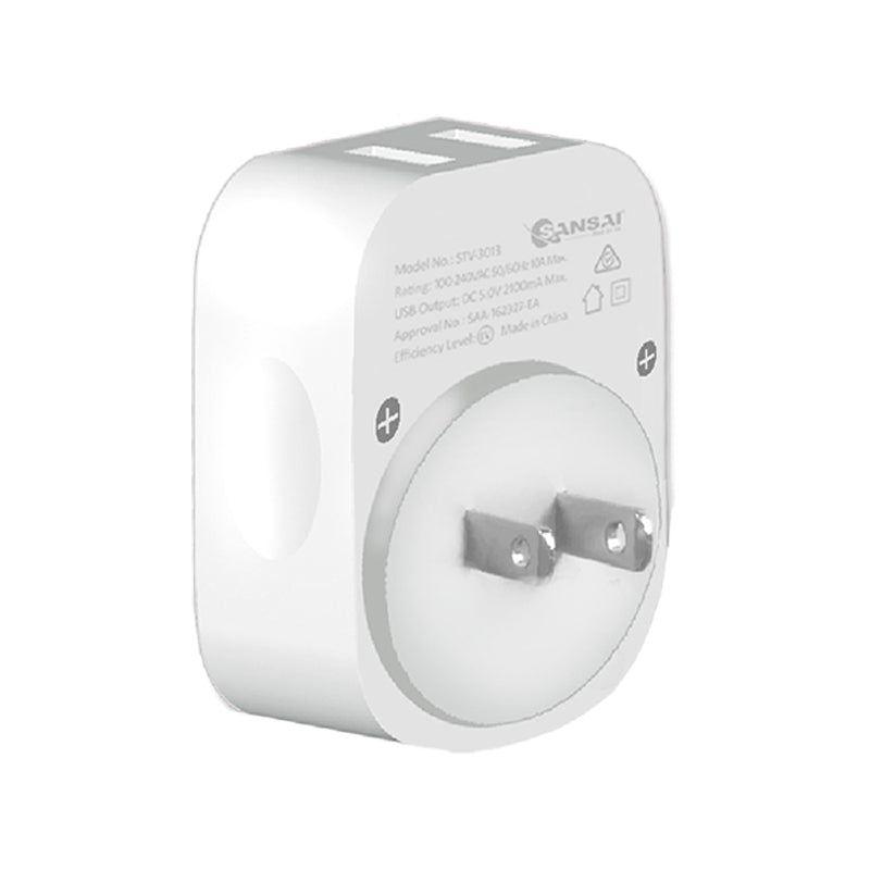 Sansai Surge Protected Travel Adapter w/ 2 x USB Ports - AU/Japan Region