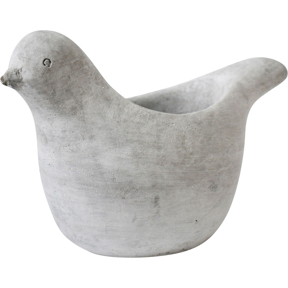LVD 25x12cm White Grey Cement Outdoor/Indoor Planter Pot Bird Large