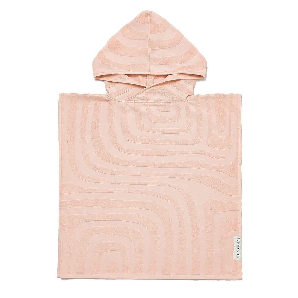 Sunnylife Surf Ice Pink 100% Cotton Terry Beach/Swim Hooded Towel 70x70cm 6-9yrs