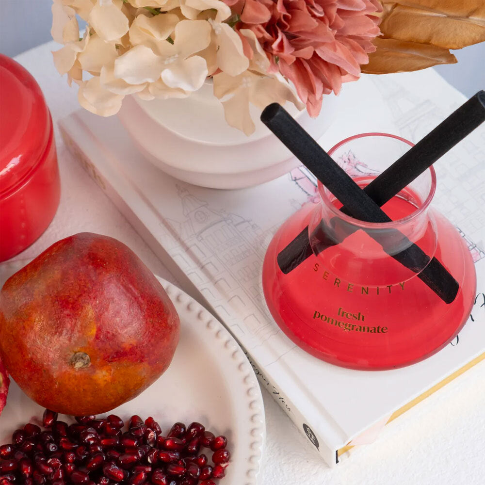Serenity Vivid Scented Glass Reed Diffuser In Box - Fresh Pomegranate 200ml — image 2