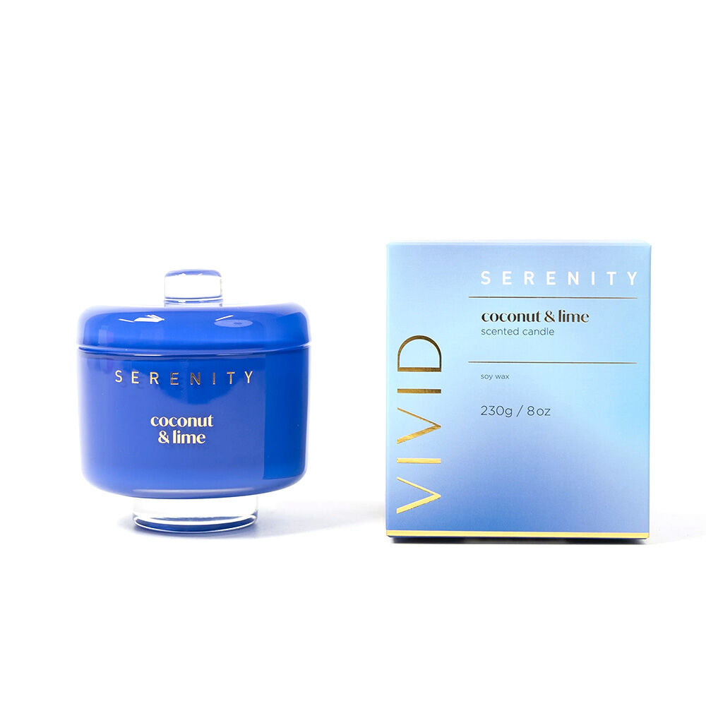 Serenity Vivid Coconut and Lime Scent Home Fragrance Candle Jar 230g (2 Pack) — image 2