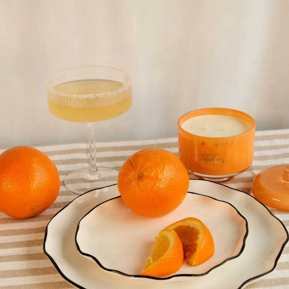 Serenity Vivid Fragrance Glass Candle In a Box - Orange & Grapefruit 230g — image 2