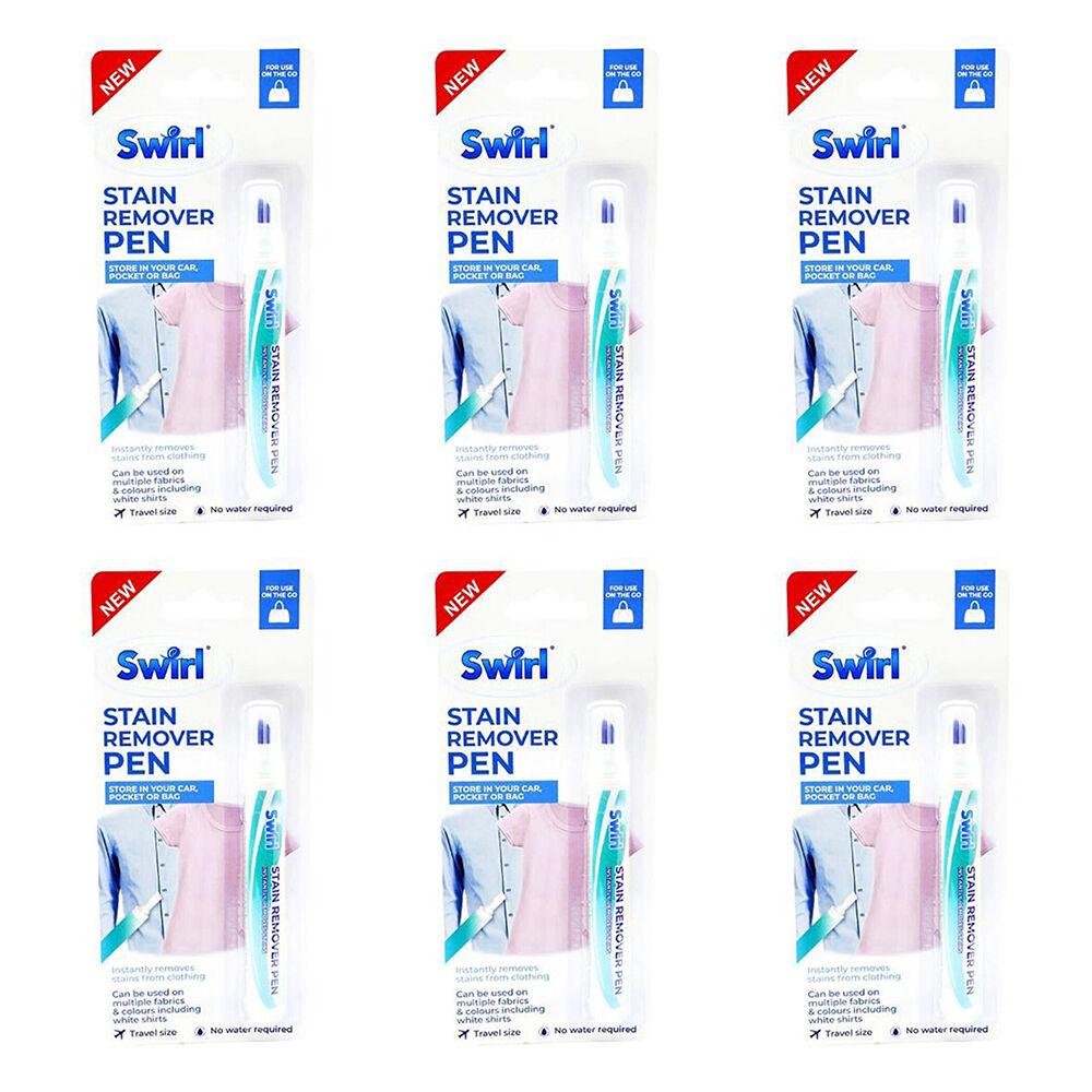 Swirl 6PK Stain Remover Pen Fabric Spot Cleaner Stain Treatment 10ml