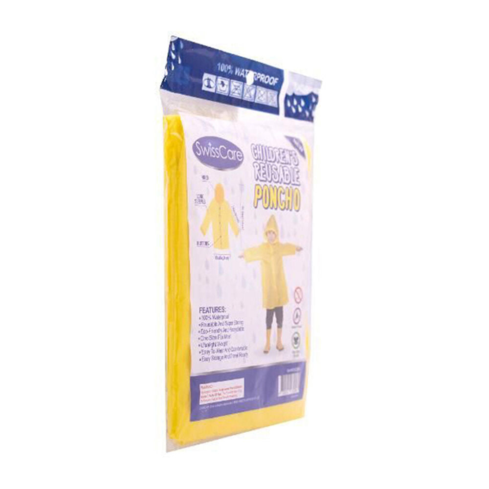 Swisscare Yellow Reusable Kids Waterproof Rain Coat Jacket Assorted
