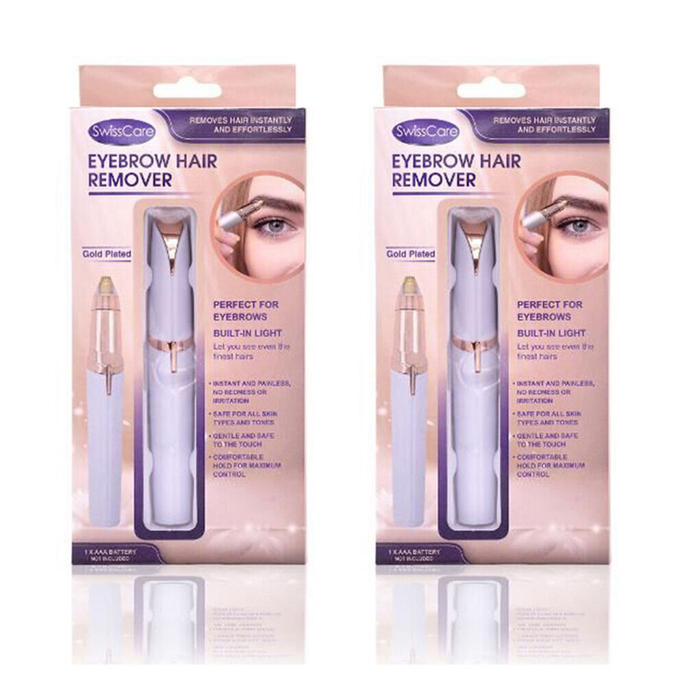Swisscare Electric Cordless Eyebrow Hair Remover Trimmer Gold Plated (2 Pack)