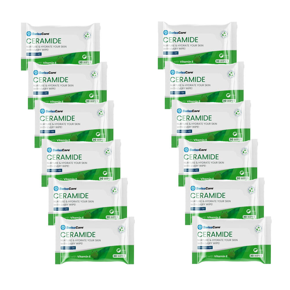 Swisscare 30pc SwissCare Ceramide Hydrating & Cleansing Makeup Wipes Fragrance-Free (12 Pack)