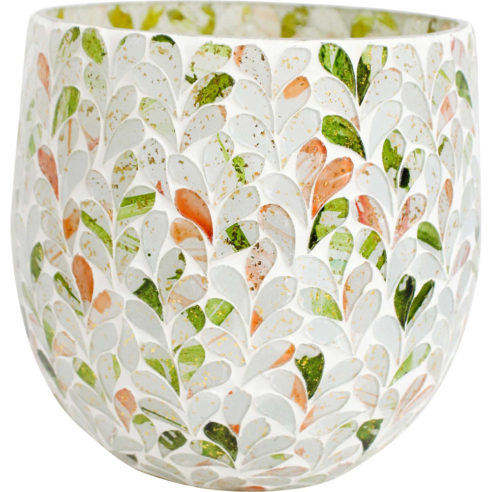 LVD Led Glass Votive Mosaic Mixed Home/Office Ornament Display Decor 14x15cm