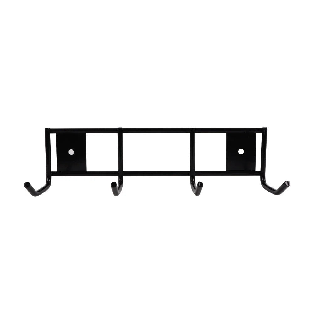 SYR Stainless Steel 4 Prong Tool Rack Wall Hook Hanging Home Organiser Black