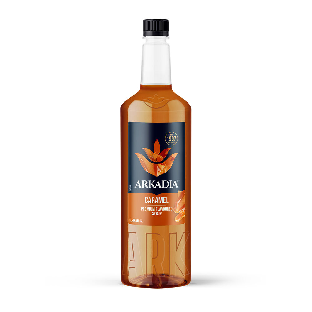 Arkadia Caramel Coffee/Beverage Flavouring Barista Syrup 1L 9x30cm Orange